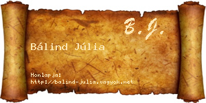 Bálind Júlia névjegykártya