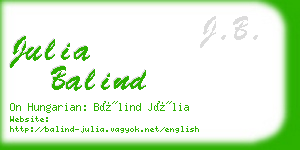 julia balind business card